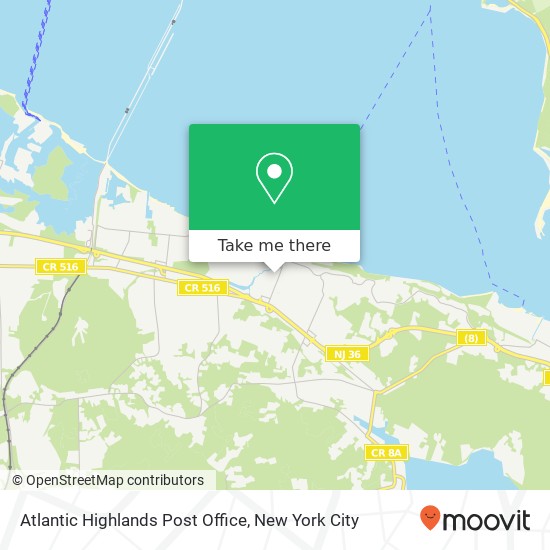 Atlantic Highlands Post Office map