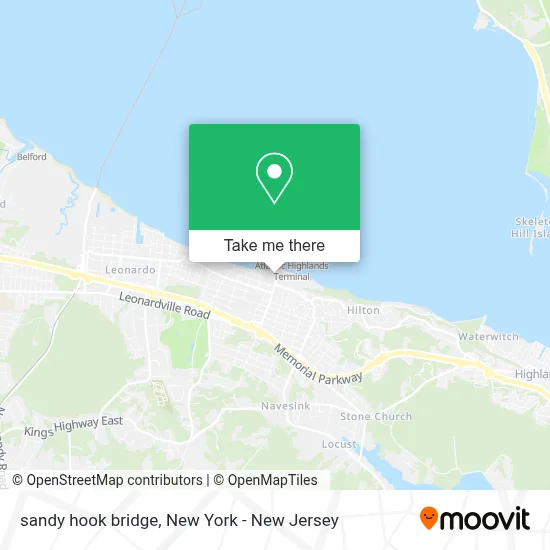 sandy hook bridge map