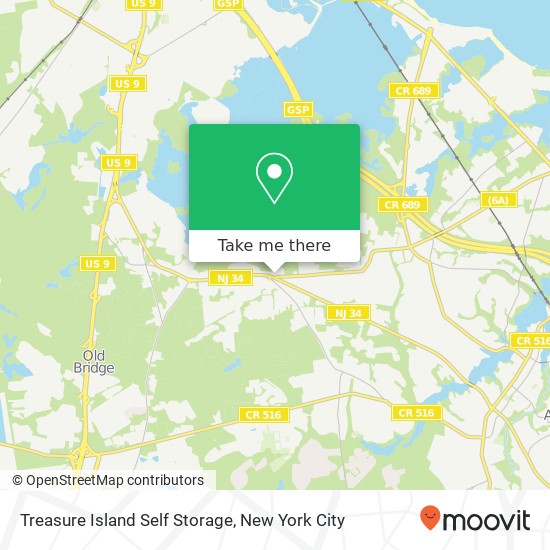 Treasure Island Self Storage map