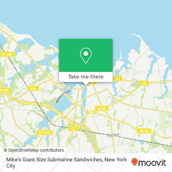 Mike's Giant Size Submarine Sandwiches map