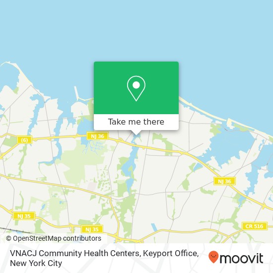 Mapa de VNACJ Community Health Centers, Keyport Office