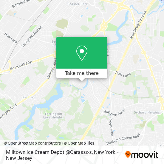 Milltown Ice Cream Depot @Carasso's map