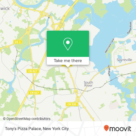 Tony's Pizza Palace map