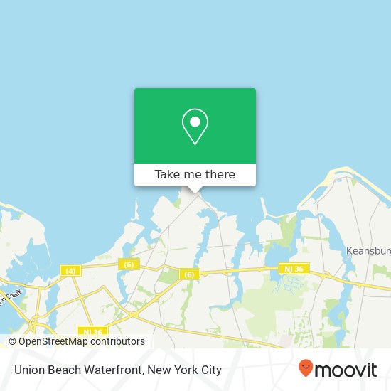 Union Beach Waterfront map