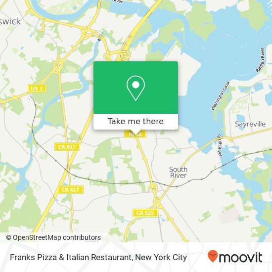 Mapa de Franks Pizza & Italian Restaurant