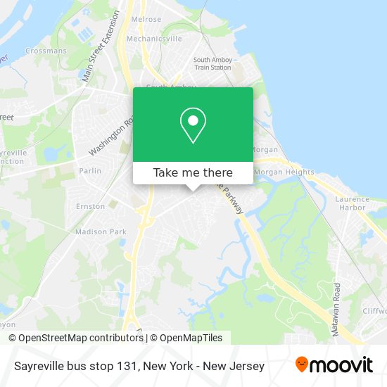 Sayreville bus stop 131 map