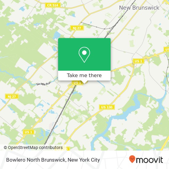 Mapa de Bowlero North Brunswick