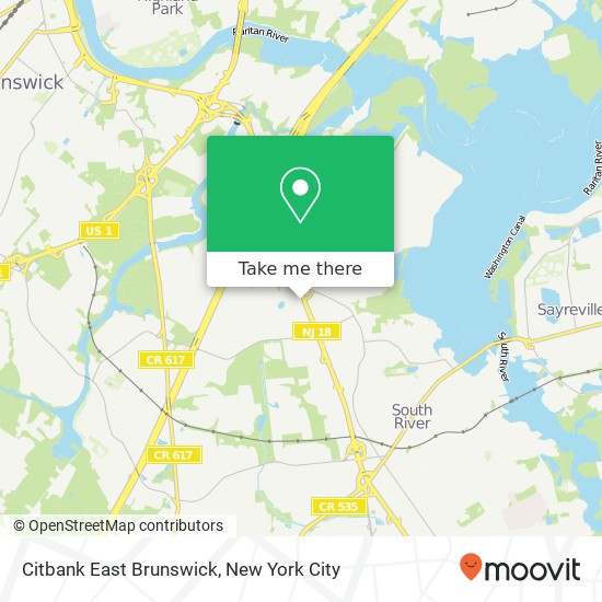 Citbank East Brunswick map