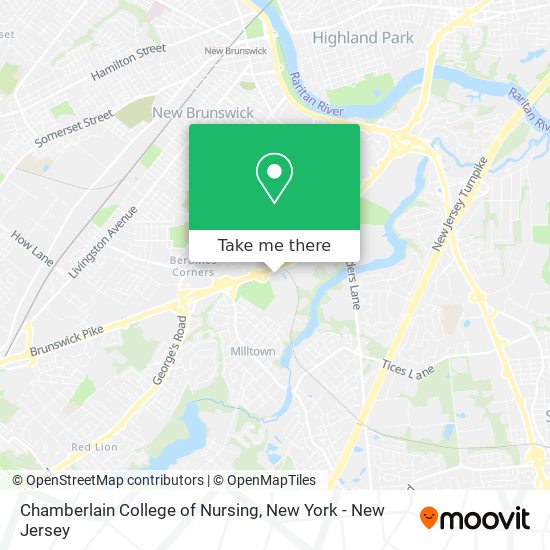 Mapa de Chamberlain College of Nursing