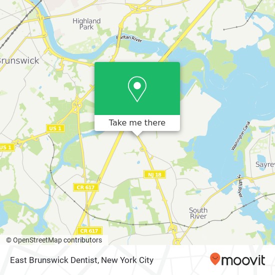 Mapa de East Brunswick Dentist