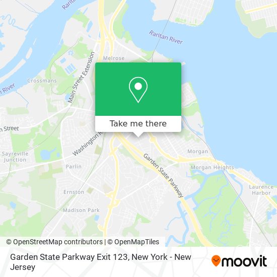 Mapa de Garden State Parkway Exit 123