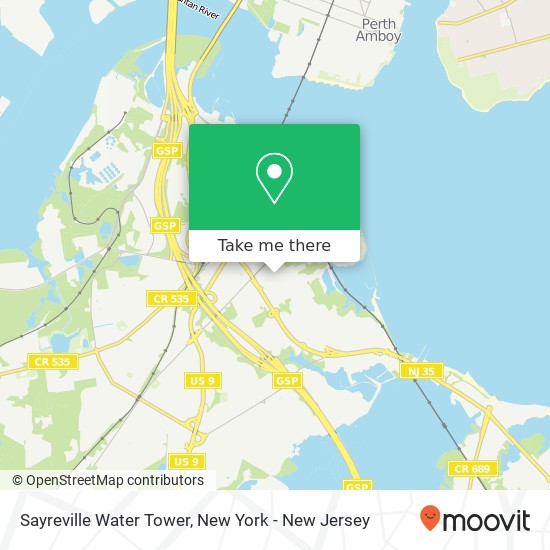 Sayreville Water Tower map