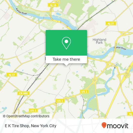 E K Tire Shop map