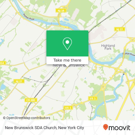 New Brunswick SDA Church map