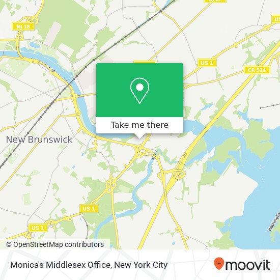 Monica's Middlesex Office map
