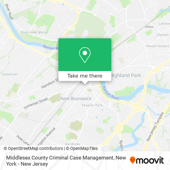 Middlesex County Criminal Case Management map