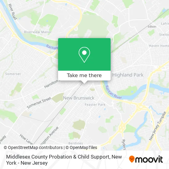 Middlesex County Probation & Child Support map