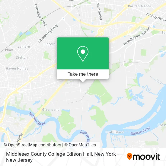 Middlesex County College Edison Hall map