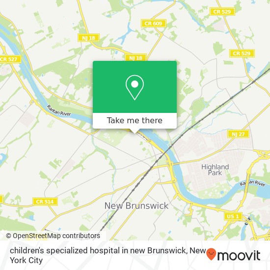 Mapa de children's specialized hospital in new Brunswick