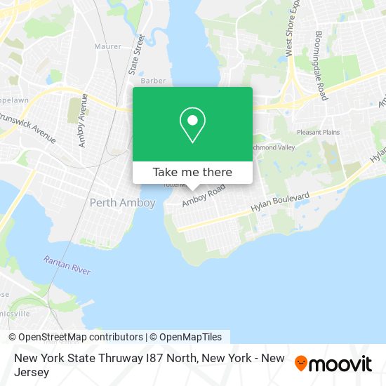 New York State Thruway I87 North map