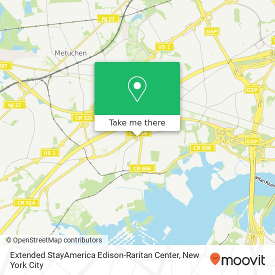 Extended StayAmerica Edison-Raritan Center map