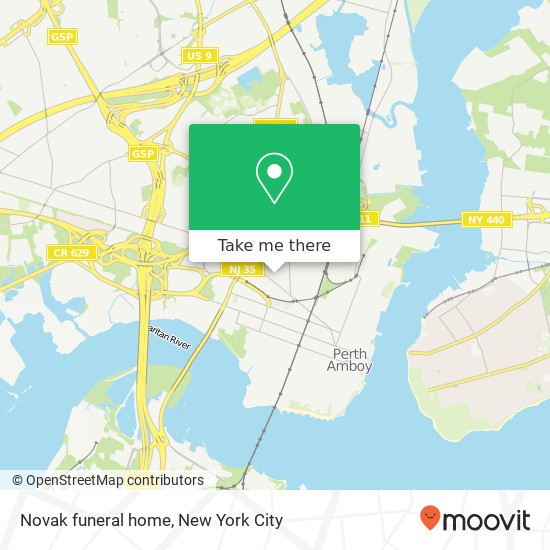 Mapa de Novak funeral home