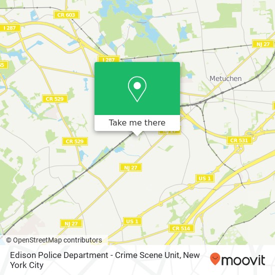 Mapa de Edison Police Department - Crime Scene Unit