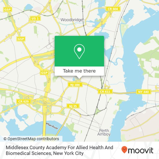 Mapa de Middlesex County Academy For Allied Health And Biomedical Sciences