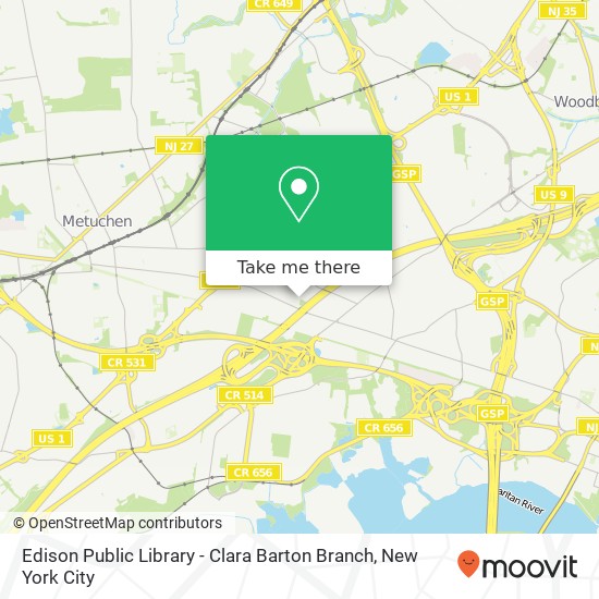 Edison Public Library - Clara Barton Branch map