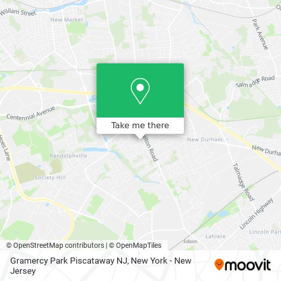 Mapa de Gramercy Park Piscataway NJ