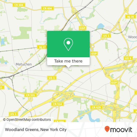 Woodland Greens map