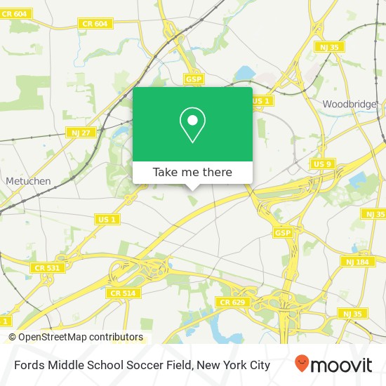 Fords Middle School Soccer Field map