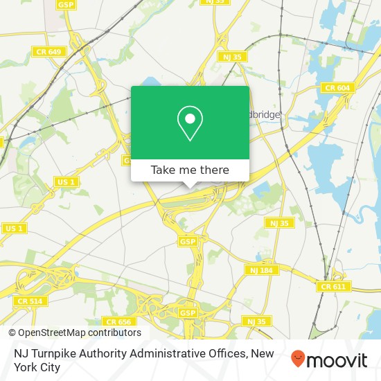 NJ Turnpike Authority Administrative Offices map