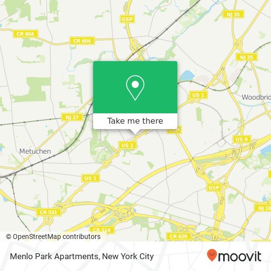 Menlo Park Apartments map