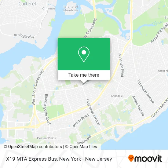 X19 MTA Express Bus map