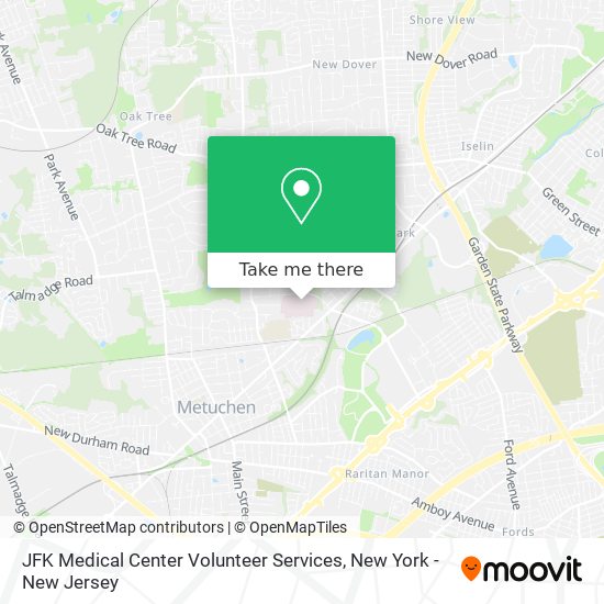 JFK Medical Center Volunteer Services map