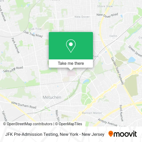 JFK Pre-Admission Testing map