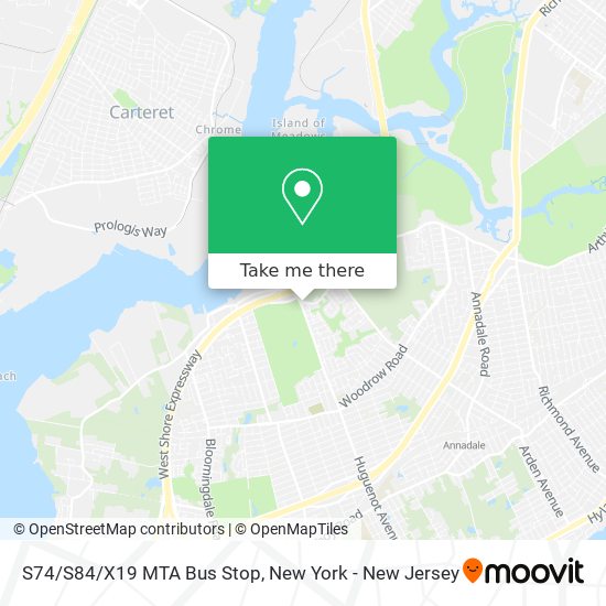 Mapa de S74/S84/X19 MTA Bus Stop