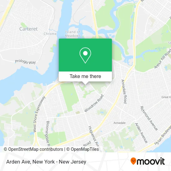 Arden Ave map