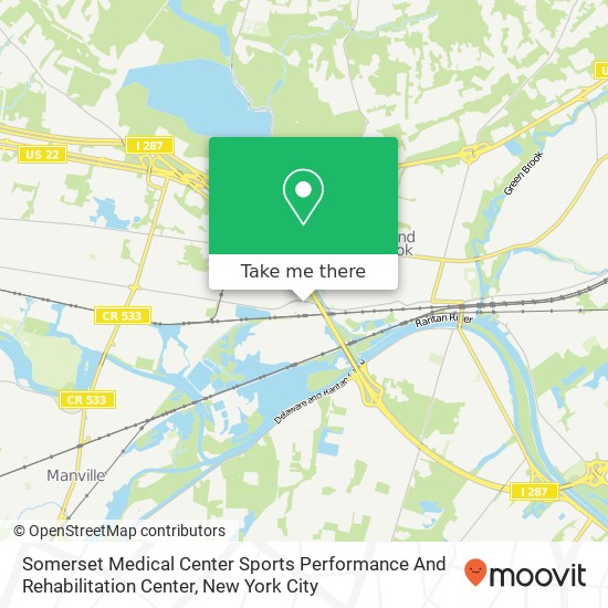 Somerset Medical Center Sports Performance And Rehabilitation Center map
