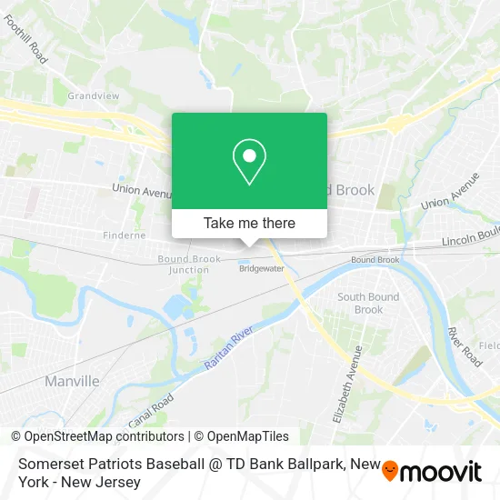 Mapa de Somerset Patriots Baseball @ TD Bank Ballpark