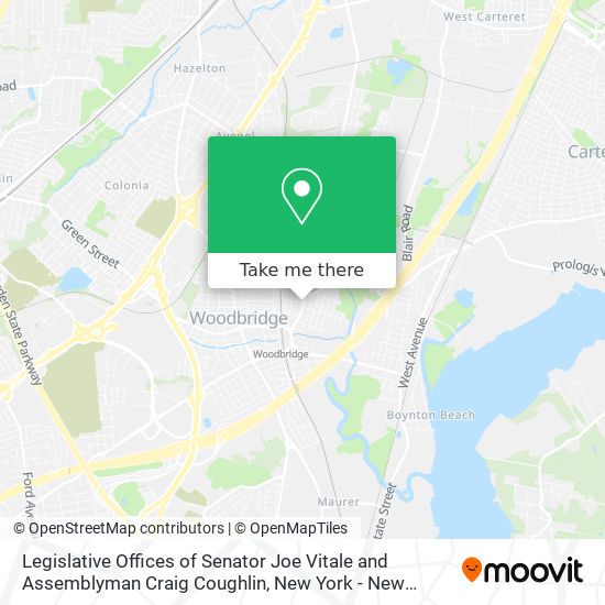 Mapa de Legislative Offices of Senator Joe Vitale and Assemblyman Craig Coughlin