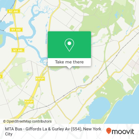 MTA Bus - Giffords La & Gurley Av (S54) map