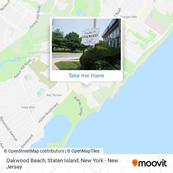 Mapa de Oakwood Beach, Staten Island