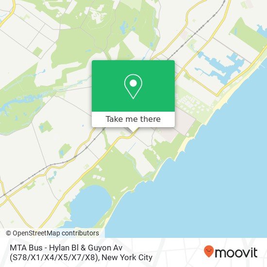 Mapa de MTA Bus - Hylan Bl & Guyon Av (S78 / X1 / X4 / X5 / X7 / X8)