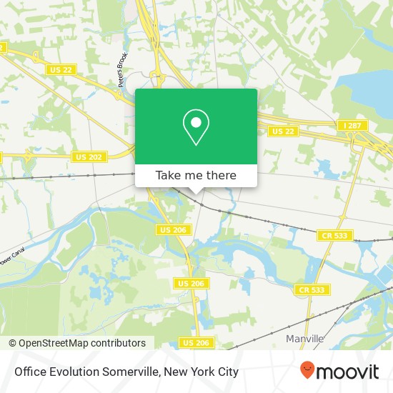 Mapa de Office Evolution Somerville