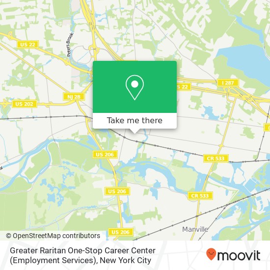 Mapa de Greater Raritan One-Stop Career Center (Employment Services)