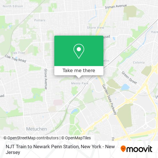 Mapa de NJT Train to Newark Penn Station