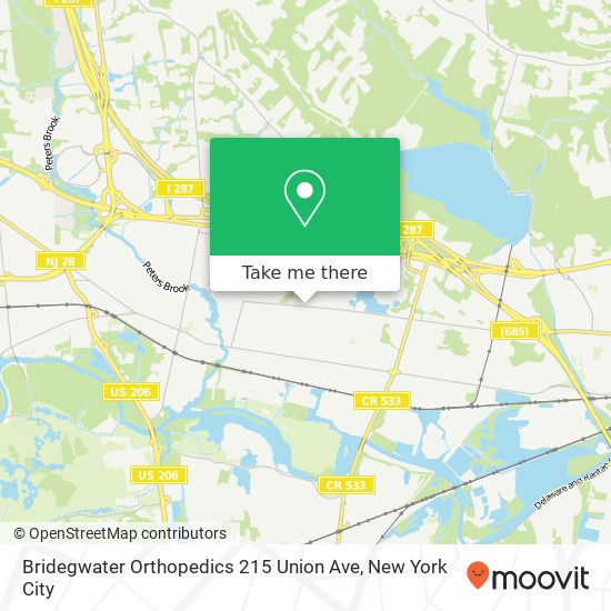 Bridegwater  Orthopedics 215 Union Ave map