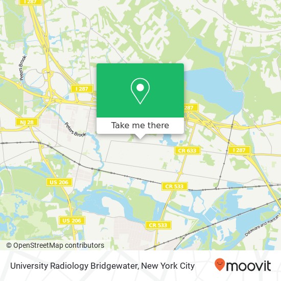 Mapa de University Radiology Bridgewater